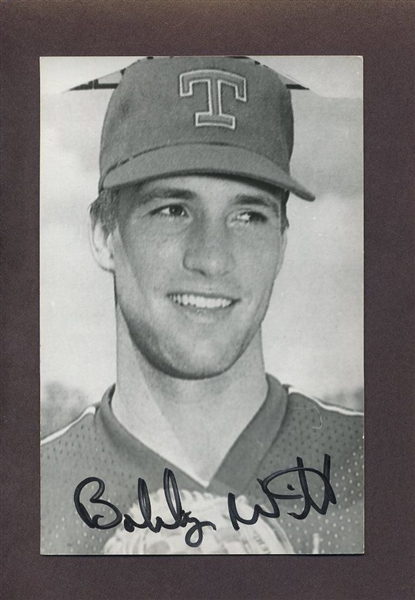 BOBBY WITT 1986-92 Texas Rangers SIGNED Real Photo Postcard RPPC 