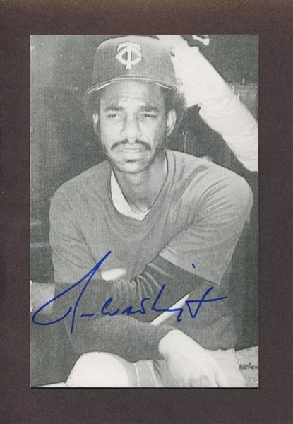 RON WASHINGTON 1981-86 Minnesota Twins SIGNED Real Photo Postcard RPPC 