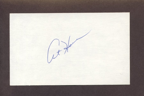 ART HOWE SIGNED 3x5 Index Card Houston Astros Athletics Mets