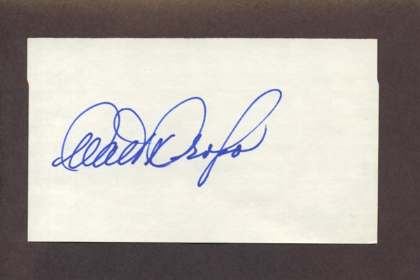 WALT DROPO SIGNED 3x5 Index Card (d.2010) Boston Red Sox Tigers