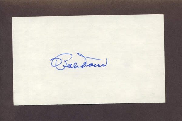 BOBBY DOERR SIGNED 3x5 Index Card (d.2017) HOF Boston Red Sox HOF