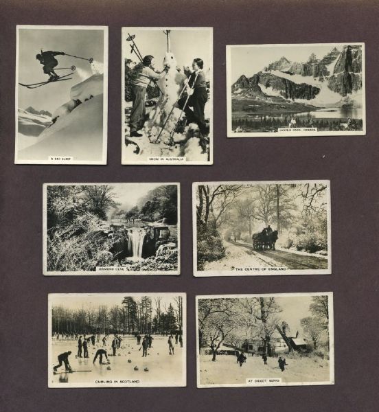 1937 WINTER SCENES Trading Card LOT (7)