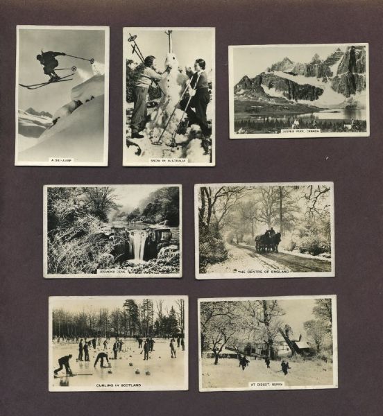 1937 WINTER SCENES Trading Card LOT (7)