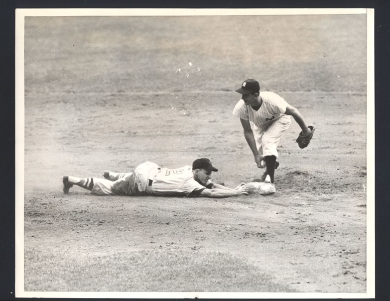 1957 Orioles AL PILARCIK Sliding vs BILLY MARTIN Original Photo Type 1 HANK SOAR