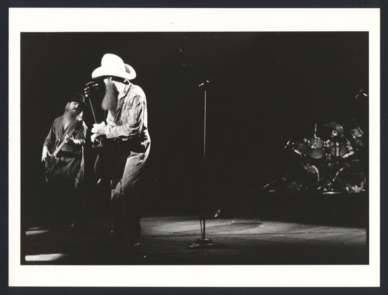 1980s ZZ TOP Live On Stage Original Photo TEXAS BLUES ROCK STARS BAND hdp