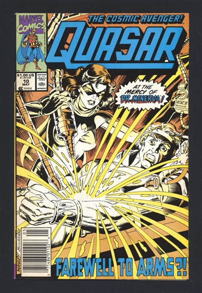 Quasar #10 VF 1990 Marvel NEWSSTAND Origin Captain Atlas Comic Book