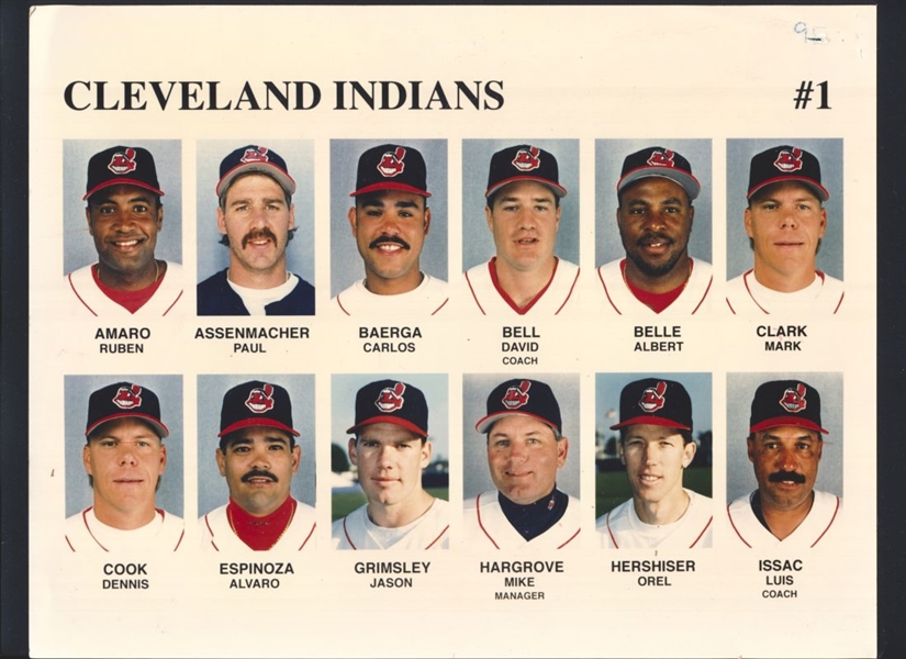 Lot of (5) 1990s Cleveland Indians Team Issue Photos DAVE WINFIELD, JACK MORRIS