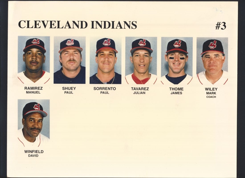 Lot of (5) 1990s Cleveland Indians Team Issue Photos DAVE WINFIELD, JACK MORRIS