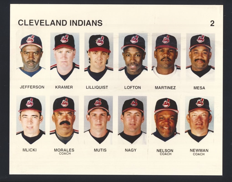 Lot of (3) 1993 Indians KENNY LOFTON & CARLOS BAERGA Original Team Issue Photos