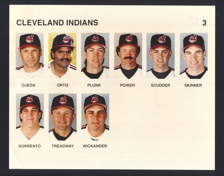 Lot of (3) 1993 Indians KENNY LOFTON & CARLOS BAERGA Original Team Issue Photos