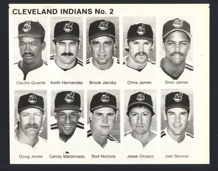 Lot of (5) 1990s Cleveland Indians Team Issue Photos CHARLES NAGY, STEVE OLIN