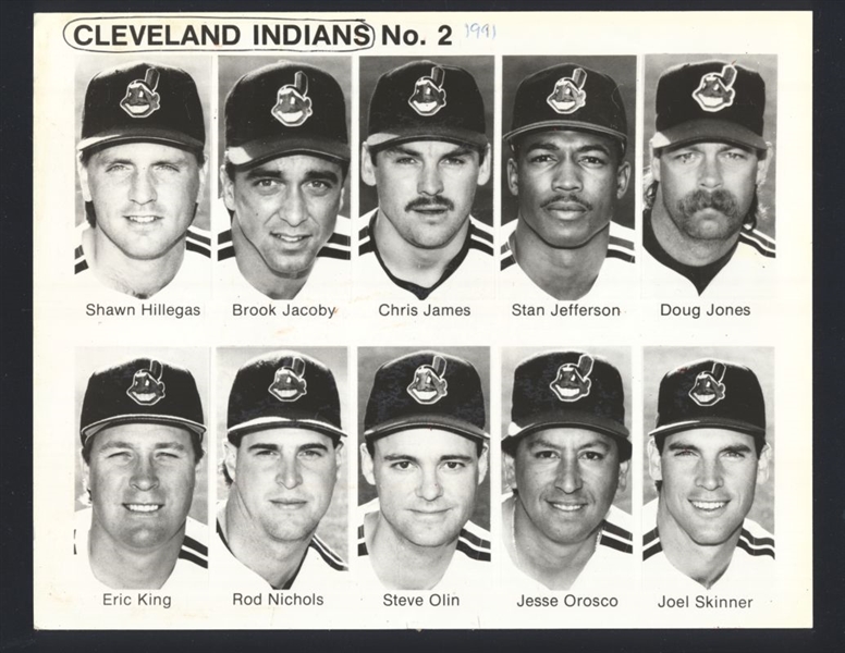 Lot of (5) 1990s Cleveland Indians Team Issue Photos CHARLES NAGY, STEVE OLIN