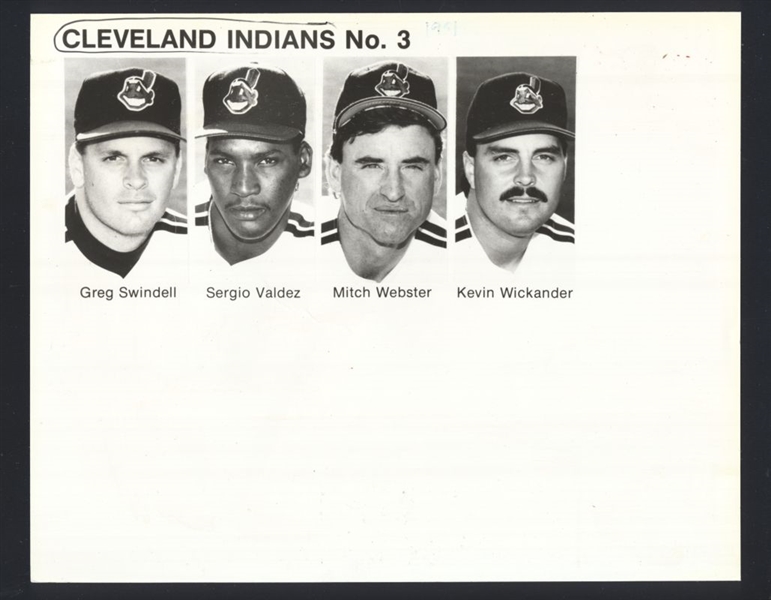 Lot of (5) 1990s Cleveland Indians Team Issue Photos CHARLES NAGY, STEVE OLIN