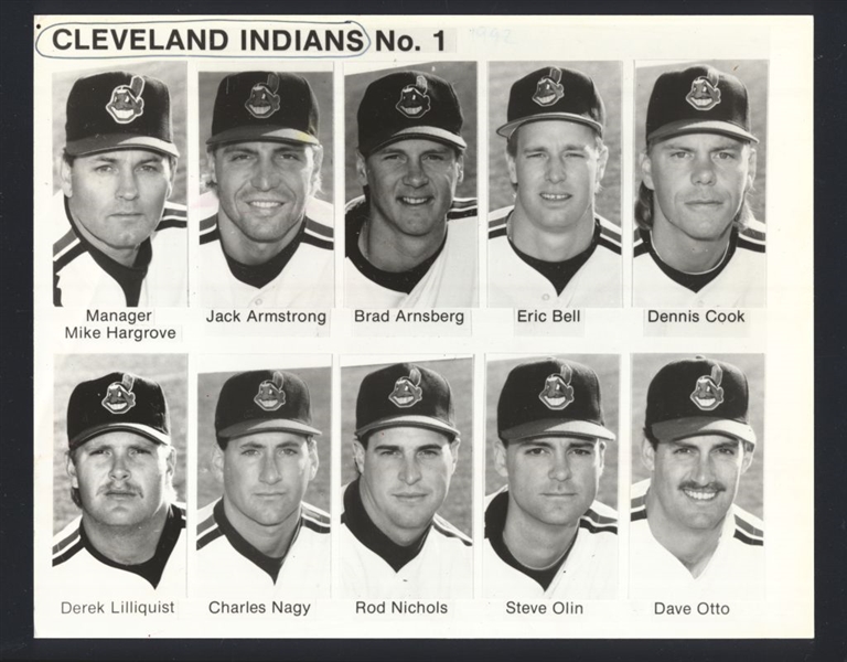 Lot of (5) 1990s Cleveland Indians Team Issue Photos CHARLES NAGY, STEVE OLIN