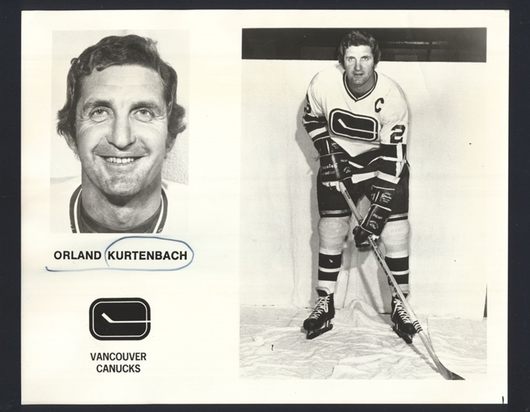 Lot of (3) 1970s Canucks ORLAND KURTENBACH Team Issue Original News Photos