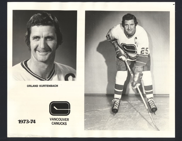 Lot of (3) 1970s Canucks ORLAND KURTENBACH Team Issue Original News Photos
