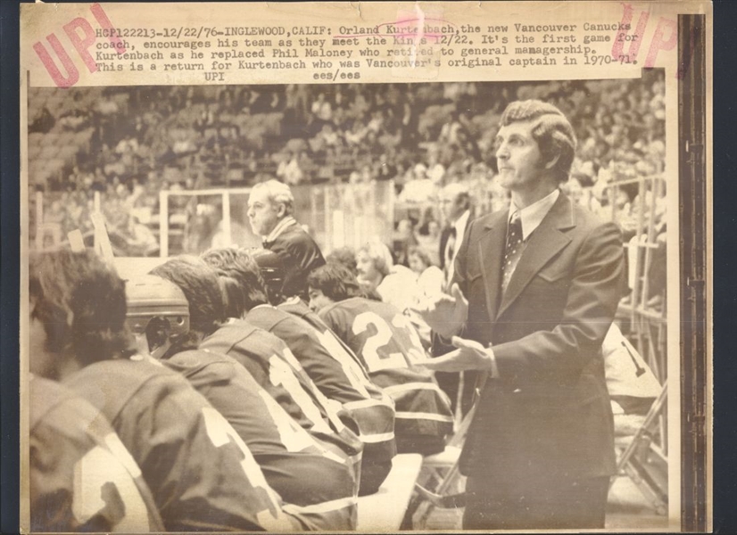 Lot of (3) 1970s Canucks ORLAND KURTENBACH Team Issue Original News Photos