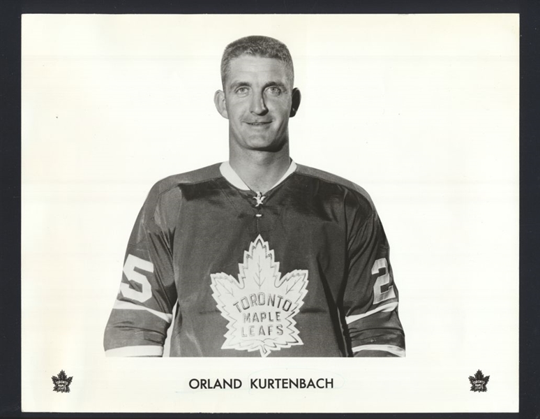 Lot of (2) 1965 Leafs ORLAND KURTENBACH Team Issue Original News Photos