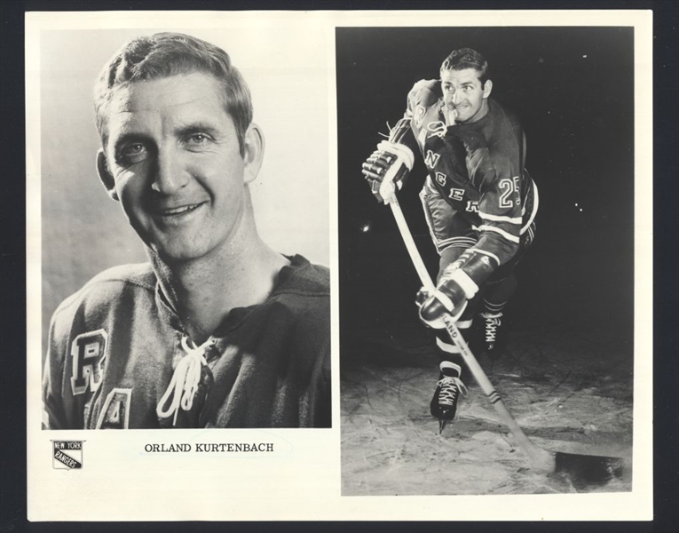 Lot of (2) 1960s Rangers ORLAND KURTENBACH Team Issue Original News Photos