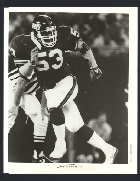 Lot of (2) 1980s New York Giants HARRY CARSON Original News Photos