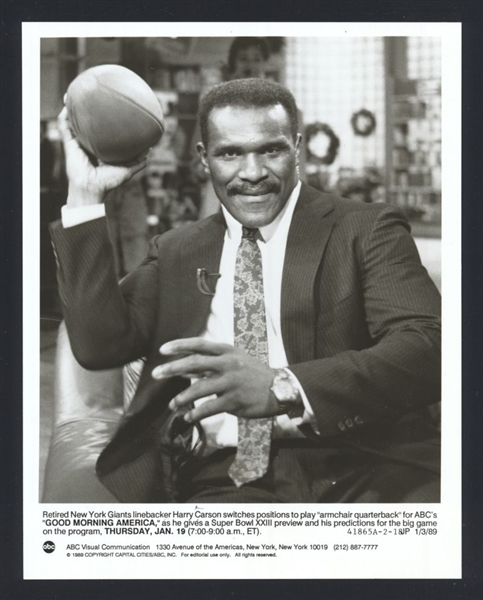 Lot of (2) 1980s New York Giants HARRY CARSON Original News Photos