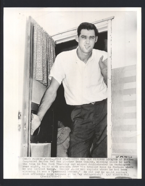 Lot of (3) 1960s Boston Red Sox GENE CONLEY Original News Photos