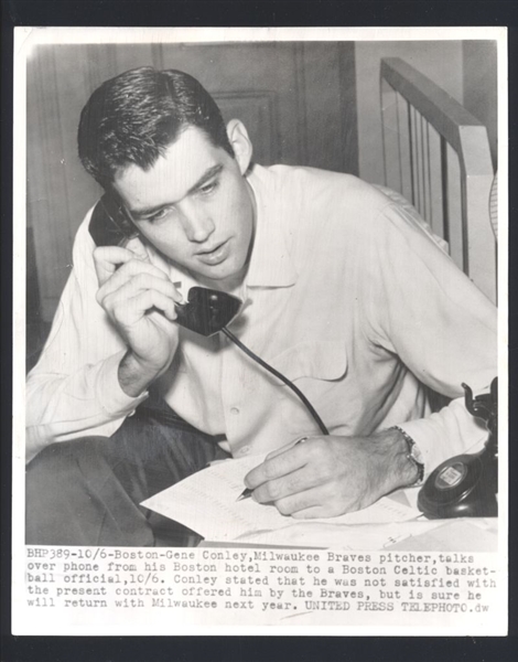 Lot of (3) 1960s Boston Red Sox GENE CONLEY Original News Photos