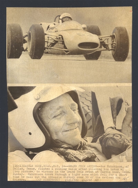 Lot of (3) 1970s BASIL JAMES, BERT EVERETT, GUS HUTCHISON Vinteage Racing Photos