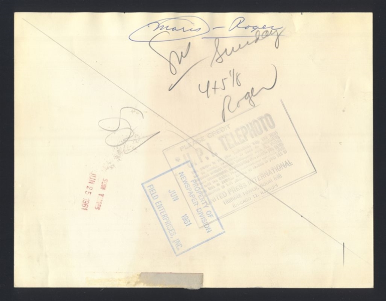 Lot of (2) 1961-83 New York Yankees ROGER MARIS Original News Photos