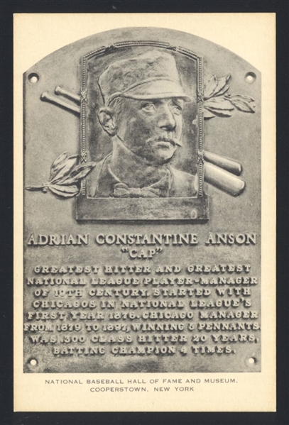 1953-55 Artvue Hall of Fame Plaque Postcards CAP ANSON Chicago HOF