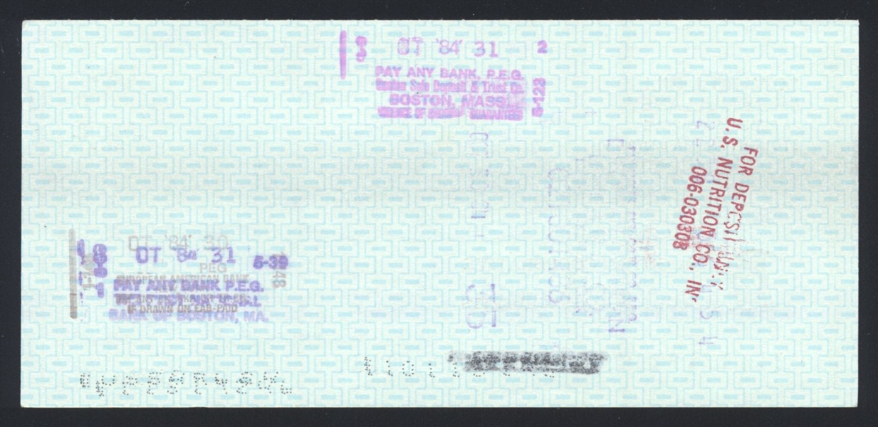 ED GILL SIGNED Personal Check (d.1995) 1919 Washington Senators