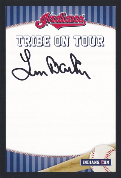 LEN BARKER SIGNED Autograph Card Cleveland Indians