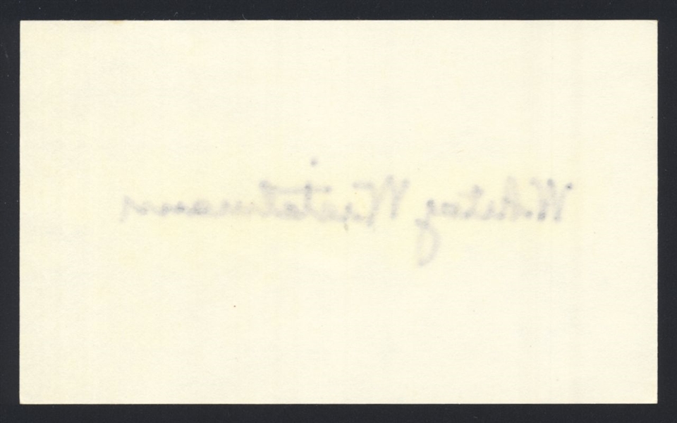 WHITEY WIETELMANN SIGNED 3x5 Index Card (d.2002) Boston Braves Pirates