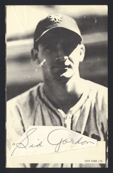 SID GORDON 1941-49 Giants SIGNED Real Photo Postcard RPPC (d.1975) Jewish