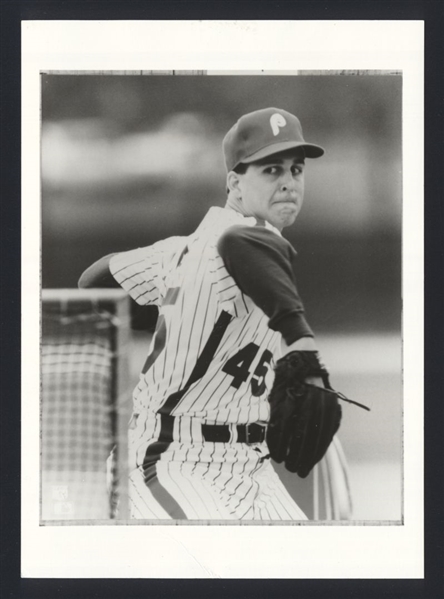 1980s Philadelphia Phillies PAT COMBS Vintage Wire Photo
