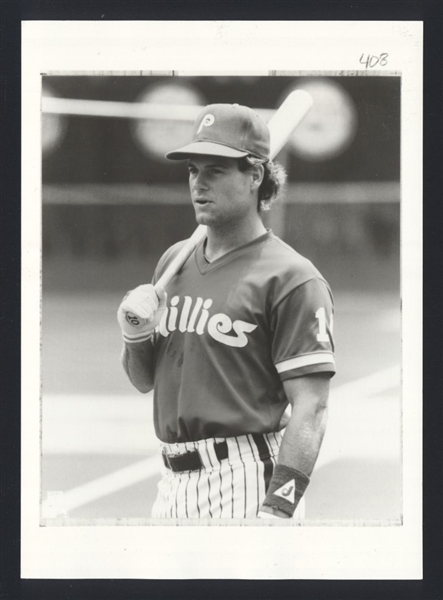 1980s Philadelphia Phillies DARREN DAULTON Vintage Wire Photo