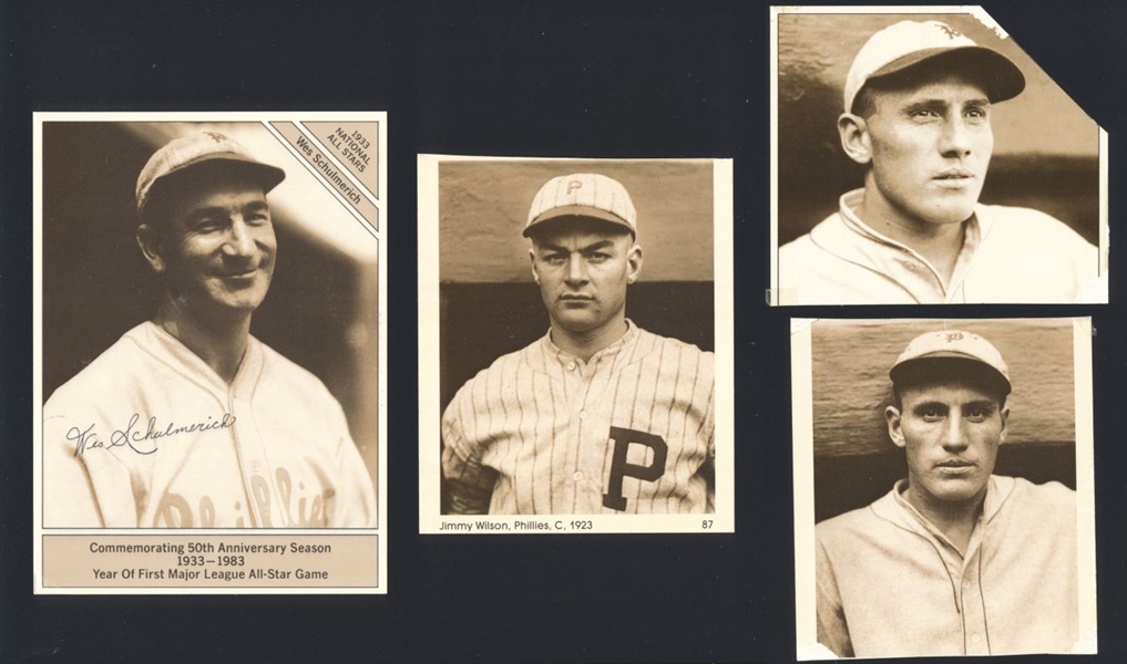 Phillies WES SCHULMERICH, CHUCK KLEIN & JIMMIE WILSON Charles Conlon Photo Cards