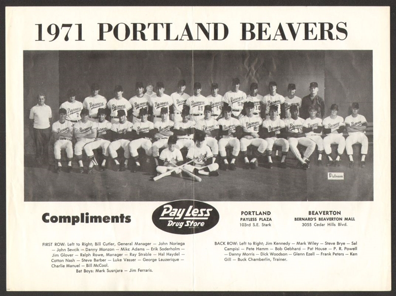 1971 Portland Beavers Team Photo Minnesota Twins PCL Minor League