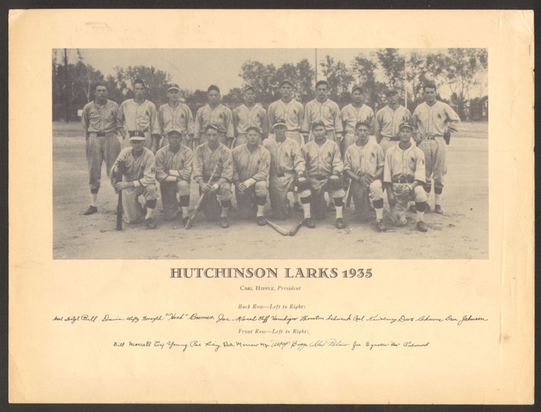 1935 Hutchinson Larks Team Photo St. Louis Cardinals Minor League