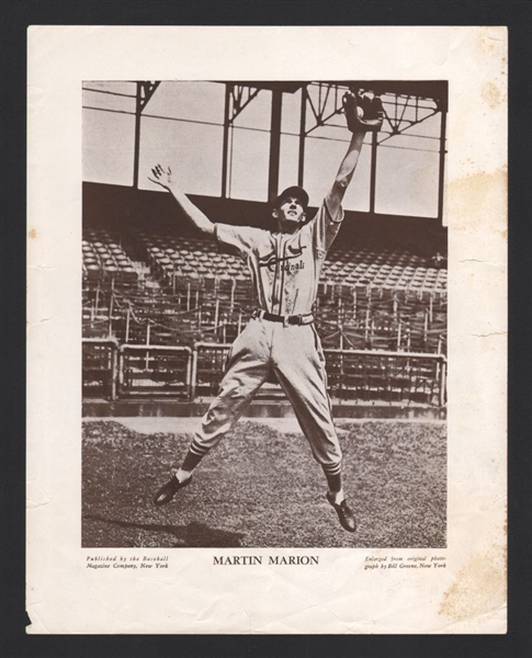 M114 Baseball Magazine Player Posters MARTY MARION St Louis Cardinals