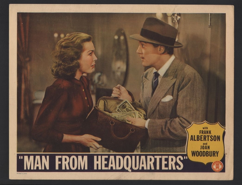 1942 FRANK ALBERTSON, JOAN WOODBURY In MAN FROM HEADQUARTERS Original Lobby Card