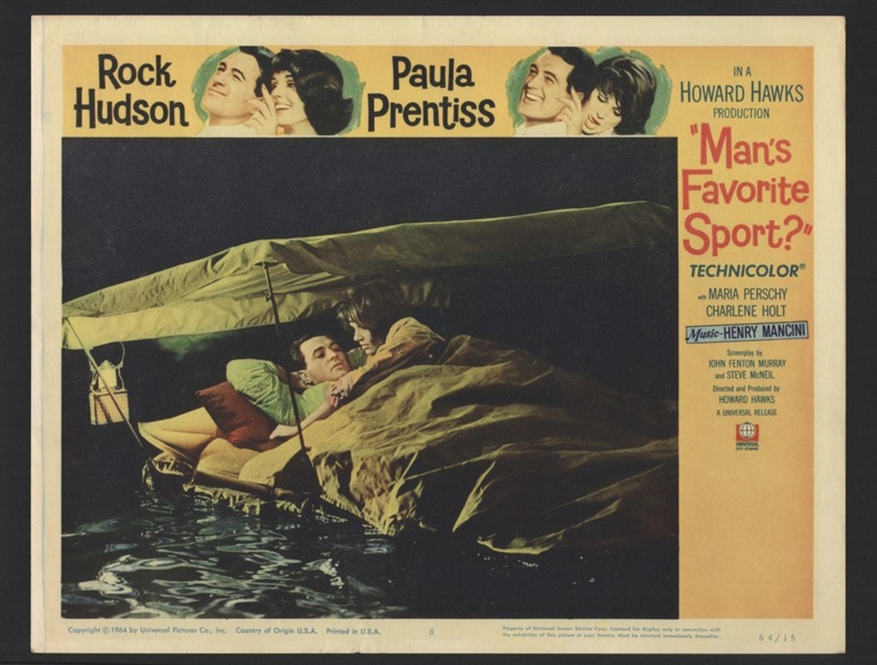 1964 ROCK HUDSON & PAULA PRENTISS In MAN'S FAVORITE SPORT? Original Lobby Card