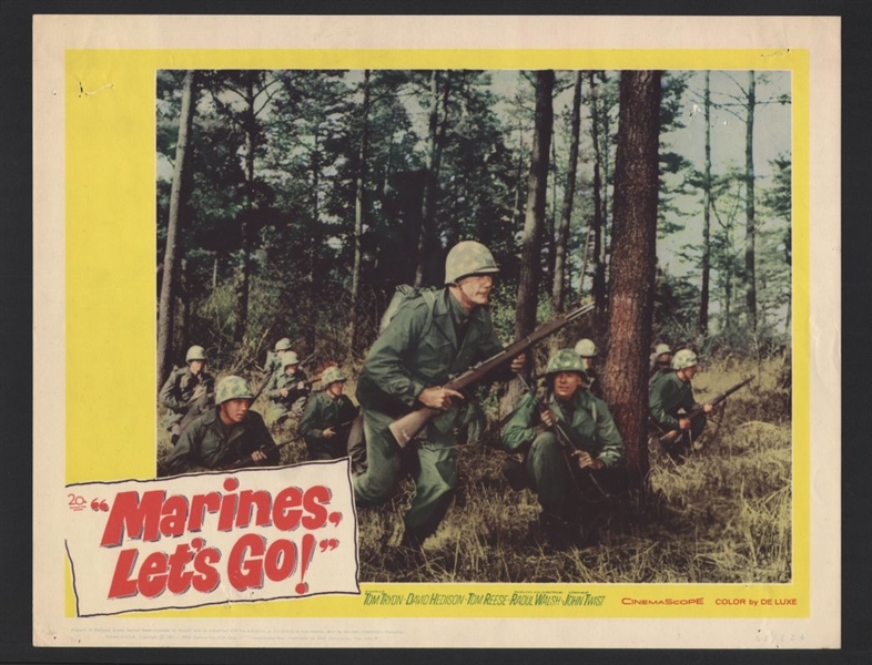 1961 TOM TRYON, DAVID HEDISON & TOM REESE MARINES, LET'S GO! Original Lobby Card