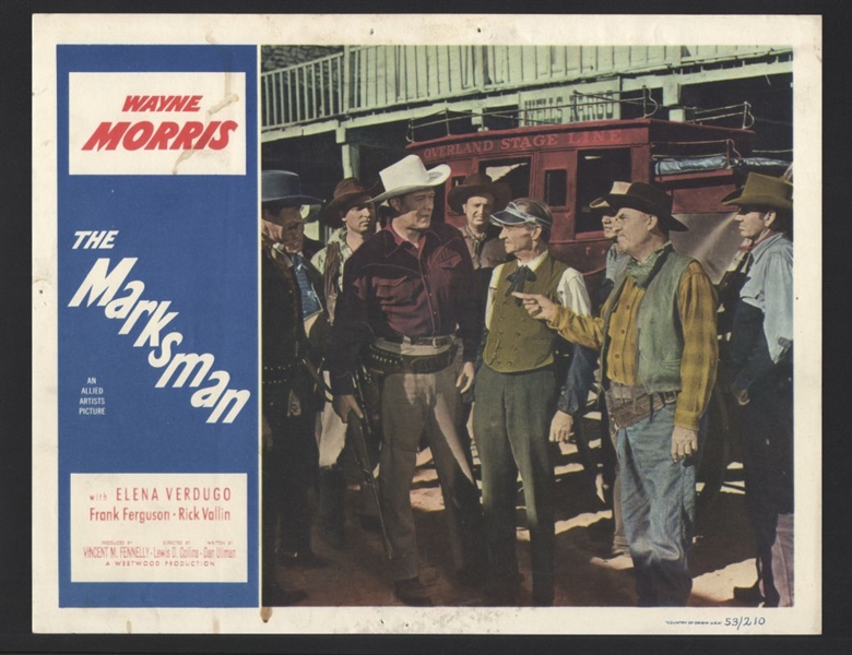 1953 WAYNE MORRIS, ROBERT BICE & BILL COONTZ In THE MARKSMAN Original Lobby Card