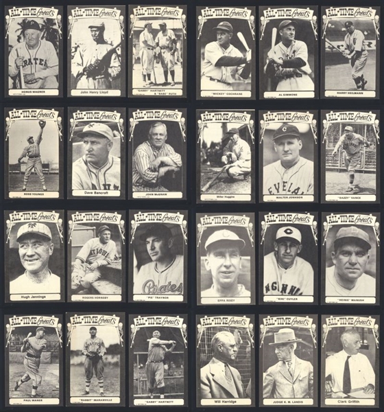 Lot of (24) 1975 All-Time Greats Postcards BABE RUTH, POP LLOYD & HONUS WAGNER