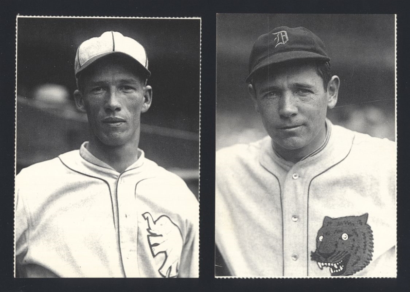 Lot of (2) LEFTY GROVE & HARRY HEILMANN 1984 Conlon Collection Photo Postcard 