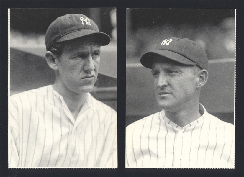 Lot (2) LEFTY GOMEZ & HERB PENNOCK 1984 Conlon Collection Photo Postcard Yankees