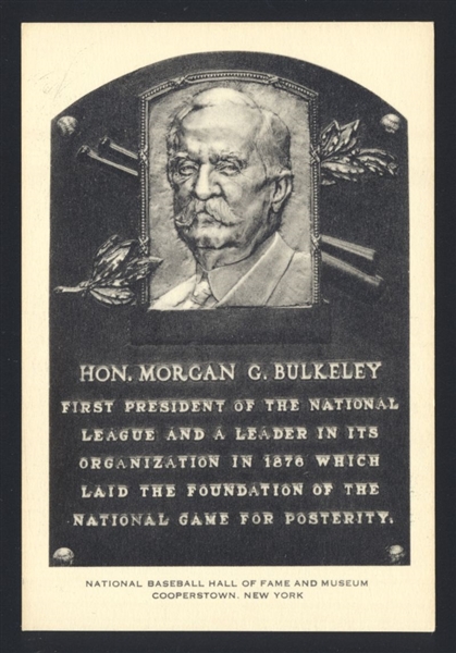 1956-63 Artvue Hall of Fame Plaque Postcards MORGAN BULKELEY HOF