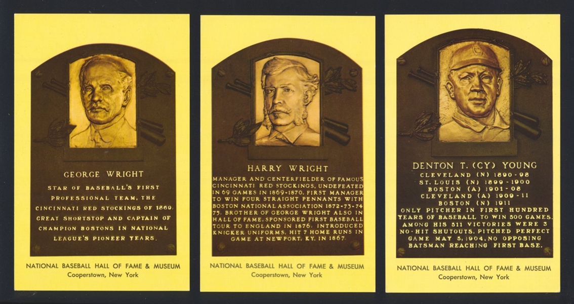 Lot of (18) Gold Hall of Fame Plaque Postcards Cards CAP ANSON CHRISTY MATHEWSON