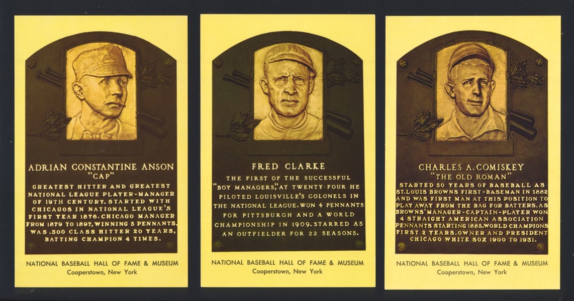 Lot of (18) Gold Hall of Fame Plaque Postcards Cards CAP ANSON CHRISTY MATHEWSON